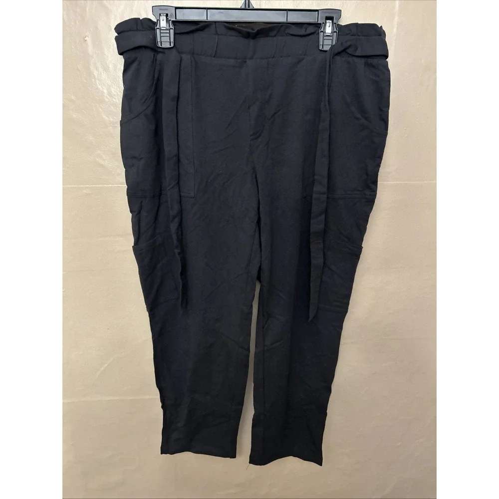 Anybody Medium Petite‎ Black Knit Paper bag Waist Pants